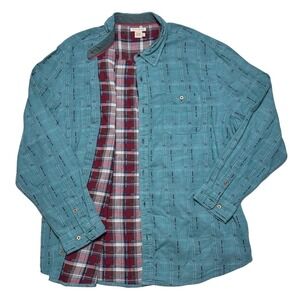 Carbon2Cobalt Plaid Shirt Mens XL Blue Long Sleeve Button Up Lined‎